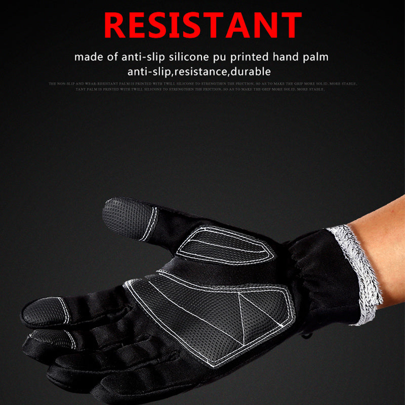 Zipper touch screen cycling gloves