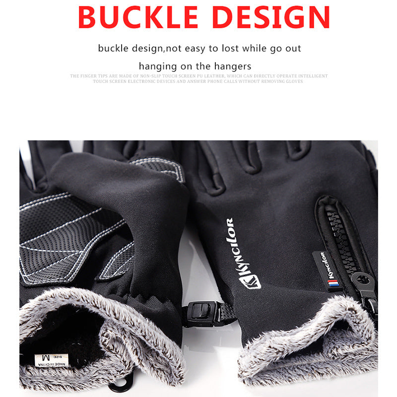 Zipper touch screen cycling gloves